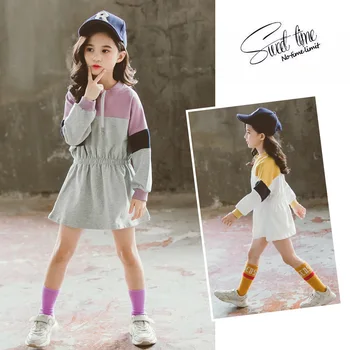 Dievčatá Mikina Šaty 2020 Nové Jeseň Deti Outwear Deti Oblečenie Batoľa Topy Dieťa Windbreaker Bunda Dievčatá Šaty, Kabáty
