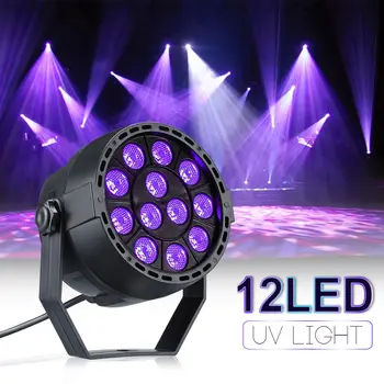 Smuxi 12W LED UV svetelné efekty Profesionálne Stage Svetlo Disco DJ Projektor Stroj Party s strobe_ svetlá 110-240V