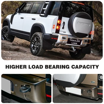 2 ks zadné trailer háčik sa hodí pre Land Rover Defender 2020 2021 kovové červené ťažného háku