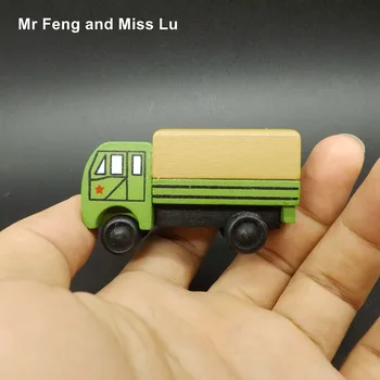 Mini Zábavné Drevený Kamión Vojenské Model Hračky S Malými Kolesami, Najlepšie Darčeky Pre Deti