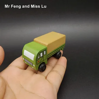 Mini Zábavné Drevený Kamión Vojenské Model Hračky S Malými Kolesami, Najlepšie Darčeky Pre Deti
