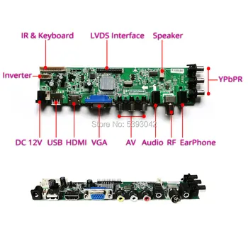 40-Pin univerzálny LCD obrazovky disku rady držiak Pre LP156WH4/LP156WH8/LP156WH9 signál digitálneho DVB 3663 1366*768 USB, VGA, AV LVDS