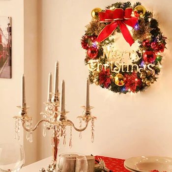 Vianočné Ozdoby 30 cm Vianočný Veniec Dverí Visí Okno Rekvizity Pozadí Vianočný Stromček Príslušenstvo--Zlato
