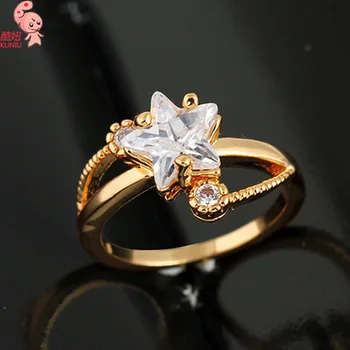 Kuniu star tvar prst prsteň pre ženy zirkón kovového materiálu nádherné krásne štýl strana narodeniny príležitosti módne šperky