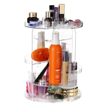 Make-up Organizátor Úložný Box tvoria Organizátor 360 Stupňov Rotácie Multi-Funkčné Kozmetika Úložný Box DIY Nastaviteľná Výška