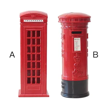 Kovové Červené Britská angličtina Londýne Telefónnej Búdky Banka Mince Banka Saving Bank Prasiatko Červené Telefónne Búdky Box 6x6x18cm