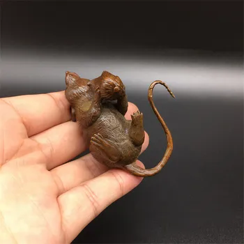 Pevné Medené 2020 Čínsky Nový Rok Potkana Obrázok Antické Bronzové Kukurica Myši Miniatúry Ozdoby Kadidlo Držiteľ Čaj domáce Zvieratá Dekor