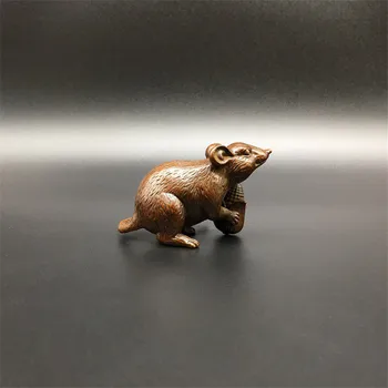 Pevné Medené 2020 Čínsky Nový Rok Potkana Obrázok Antické Bronzové Kukurica Myši Miniatúry Ozdoby Kadidlo Držiteľ Čaj domáce Zvieratá Dekor