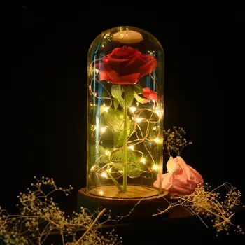 Lemon Konzervované Rose Lampa Simulácia Dekor kvety V Sklenených Valentína Milovníkov Darček Pre Svadobné Party