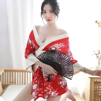 Japonské Kimono Femme Kostým Tlač Na Kvetinový Geisha Rúcha Novinka Večerné Šaty Ženy Sexy Kimono Yukata Cosplay Kostýmy