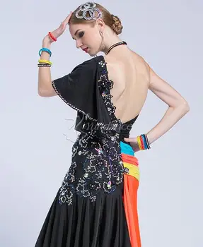 Tanec latinskej šaty žien vlastné salsa šaty latinskej šaty dievča ballroom dance latinskej šaty rainbow lycra
