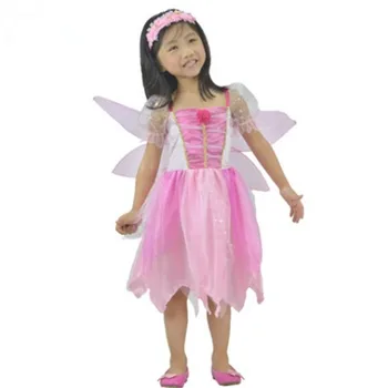 Dievčatá v krojoch princezná kostýmy výkon motýľ cospaly pre dievčatá víla kostýmy fáze nosiť ružové party šaty, kostýmy
