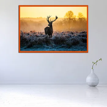 Charakter Krajiny Plátno na Maľovanie Elk Za Súmraku Plagát a Vytlačí Maľovanie na Stenu Umenie Fotografie pre Domáce Obývacej Miestnosti Dekorácie