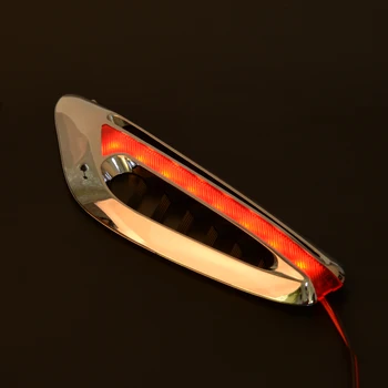 Univerzálny 15.5x4.5 cm Červené Auto Riadenia Blatník LED Bočné Obrysové Svetlo Zase Signál Lampy Shark Čepeľ DC 12V