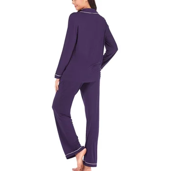 Nové Modálne Pyžamo Sady Ženy Sleepwear Long-sleeve tvaru Nohavice Tenký Jednoduchý Bežné Domáce Pohodlné Nosenie Rýchlo Drop Shipping