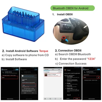 Bluetooth Mini ELM327 OBD2 Skener Auto Diagnostický Scanner Nástroje Code Reader Oprava Nástroje Pre Android Windows IOS