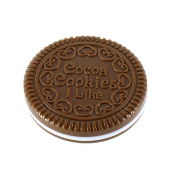 Prenosný Mini Roztomilý kawaii Dievčatá, Dámy Zrkadlo Módne Čokoládové Cookies Tvarované Dizajn, Kozmetické Zrkadlo make-up Čokoládová Špirála