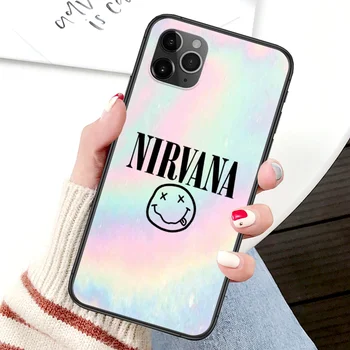Nirvana Kapela Telefón puzdro Pre Iphone 4 4s 5 5S SE 5C 6 6 7 8 Plus X XS XR 11 12 Mini Pro Max 2020 čierny Kryt Trend Funda Tpu