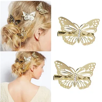6pcs/12pcs Zlaté Motýle sponky do Vlasov pre Ženy Vlasy Barrette Stick Vlásenky Styling Vlasov Príslušenstvo pre Ženy, Dievčatá Heawear