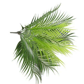 9 Pobočky/Kyticu Umelých Zelené Rastliny Falošné Papradie Kytice Palmových Listov Plastové Falošné Listy Rastliny Záhrade Domova
