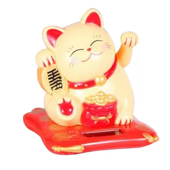 Móda Solárny Maneki Neko Fortune Mačka Príjemné Šťastie máva na vás Packa-mávanie Home Office Reštaurácia Dekor Remeslá