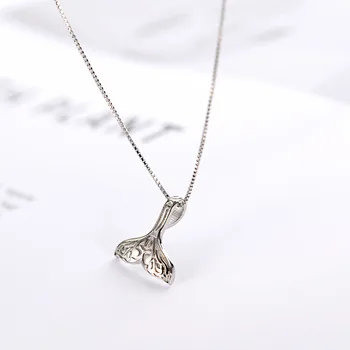 Morská víla rybí chvost náhrdelník žena, 925 Sterling silver nacklace Šperky Clavicle reťazca prívesok charms darček