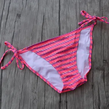 Bikini set Biele Ženy Plavky Ružový Prúžok tlač Biquini Diamond plavky Sexi Grile Bikiny Brazílske Plavky
