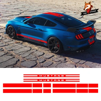 1 Sada Predná Zadná Kapota Strechy batožinového priestoru Grafické Odtlačkový Bočné Dvere Rocker Panel Pruhy Nastaviť Nálepky na Ford Mustang-2017