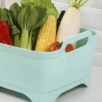 Plastové Prenosné Umývanie Povodí Odvodnenie Úložný Kôš pre Kuchyňa Organizátor Umývanie Vaňou Zeleniny, Ovocia Umývadlo Koše Nástroj