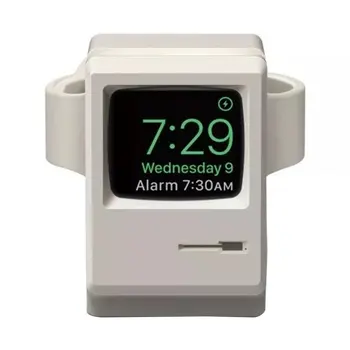 Pre apple hodinky retro nabíjací stojan Apple Hodinky silikónové plnenie nočný režim držiak