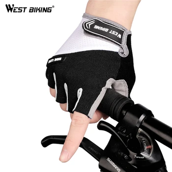 Priedušná pol prsta cyklistické rukavice non-slip mat MTB, road bike rukavice mužov a žien opotrebovaniu fitness športové rukavice