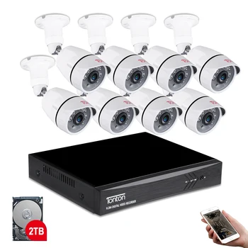 Tonton kamerovým Systémom 8CH KAMEROVÝ Systém 8 1080P CCTV Kamera, Video Dohľad Súprava 5-v-1 DVR Vonkajšie Fotoaparát Kit 2TB HDD