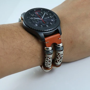 Módne Kožené hodinky remienok Pásmo pre Samsung Výstroj S3 Klasické popruh pre Xiao Huami Amazfit Stratos 2 2S náramok pásma 22 mm