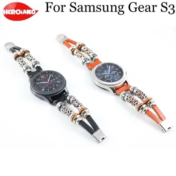 Módne Kožené hodinky remienok Pásmo pre Samsung Výstroj S3 Klasické popruh pre Xiao Huami Amazfit Stratos 2 2S náramok pásma 22 mm
