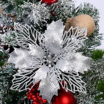 10PCS Vianočné Rezanie Zlato Požltový Ovocie Duté Lístie Vianočný Strom Dekorácie Veniec DIY S Ozdoby Lesk Kvet
