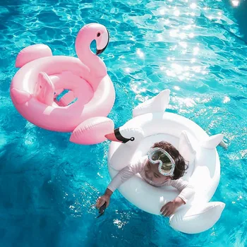 Biela labuť nafukovacie detské plavecké preteky zvieratká plávať krúžok baby plávanie kôl ružová nafukovacie Flamingo Plávať v bazéne