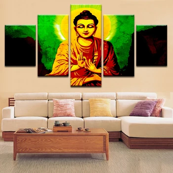 Maľovanie Tlač Štýl Populárnej Buddha Umelecké Plátno na Stenu Modulárny HD Obrázky Pre Obývacia Izba Cuadros Moderný Rámec Dekorácie