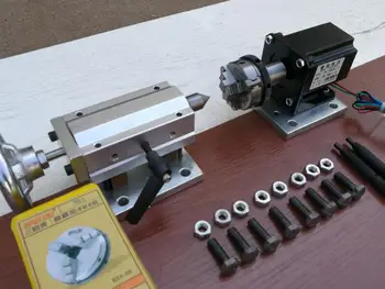 Rotačná Os tailstock s 50mm 3 Čeľuste Chuck pre dreva gravírovanie cnc stroj