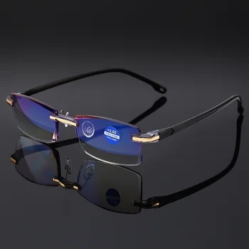 2020 Frameless Námestie Okuliare na Čítanie Anti pre Mužov, Žien Počítač Okuliare Ďaleko Pohľad Presbyopia Reader Okuliare+1,0 až +4.0