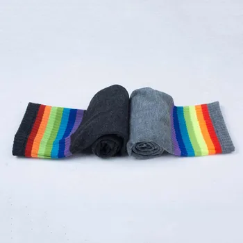 Ženy Dievča Rainbow Prúžok Trubice Šaty Nad Kolená, Stehná Vysoké Cosplay Ponožky