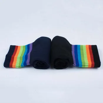 Ženy Dievča Rainbow Prúžok Trubice Šaty Nad Kolená, Stehná Vysoké Cosplay Ponožky