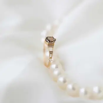 Nové mesto série šesťhranné prírodné zirkón otvorenie nastaviteľný krúžok luxusné šľachtické duté dizajn kúzlo ženy, strieborné šperky