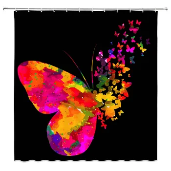 Farebné kvetinové sprchový záves kúpeľňa opony tlač nepremokavé polyesterové tkaniny domáce dekorácie kúpeľňa displej s háčikmi