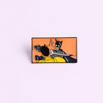 Gotham City Hrdina smalt kolíky Bat ľudských odznaky Karikatúra Komiks brošne Oblečenie batoh taška Klopě pin Film Šperky, Darčeky pre fanúšikov