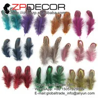 ZPDECOR 4-8 cm 200 ks Vysokej Kvality Zmiešané Farby Farbené Mandľový Bažant Perie Perie pre Svadobné Doplnky do Vlasov