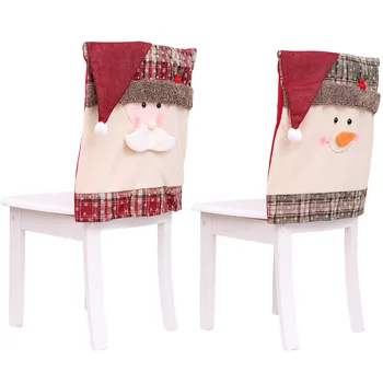 Roztomilá Vianočná Čiapka Plyšové Stoličky Pokrytie Snowman Santa Claus Klobúky Námestí Vianočné Stoličky Kryt Nový Rok Vianočné Darčeky Domova