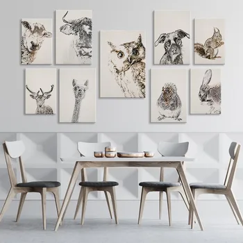 Bunny Králik Obraz Domova Nordic Plátno na Maľovanie na Stenu Umenie a Tlač Plagátov
