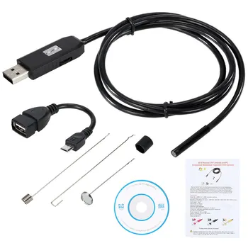 Auto diagnostický scanner tool Android OTG USB Endoskop Inšpekcie Borescope 5M 2M 1M 6 LED 7MM Objektív USB Drôt Had Trubice Fotoaparát