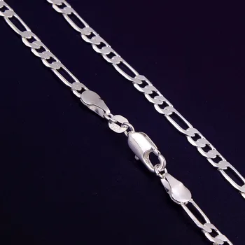 Jemné šperky lete dlho 4 mm Figaro náhrdelník lacné módne šperky dĺžka dĺžkou 16 až 30 centimetrov zásob strieborné pozlátené reťaze náhrdelník