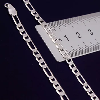 Jemné šperky lete dlho 4 mm Figaro náhrdelník lacné módne šperky dĺžka dĺžkou 16 až 30 centimetrov zásob strieborné pozlátené reťaze náhrdelník